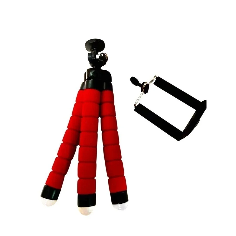 New Mini Flexible Tripod Red Foam Legs Smartphone Mount Adapter Octopus Content